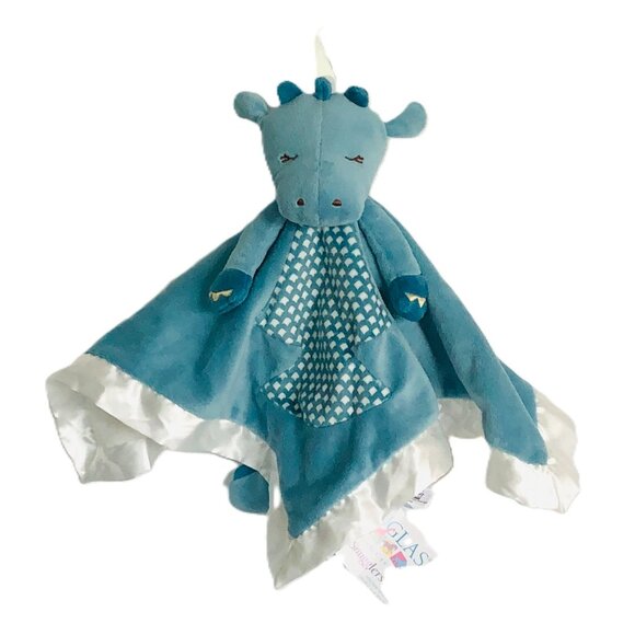 New w/ Tag Douglas Baby Lil Snuggler Demitri Blue Dragon Security Blanket Lovey - Picture 1 of 16